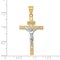 14K Two Tone Gold Inri Crucifix Pendant Charm Jewelry 44 x 21 mm